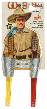 "WILD BILL HICKOK"PROMO TOOTHBRUSH HOLDER ON CARD WITH PAPER.