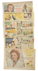 CELEBRITY/PRODUCT NEWSPAPER ADS FROM SUNDAY COMICS.