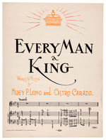 HUEY LONG "EVERY MAN A KING" 1935 SHEET MUSIC.