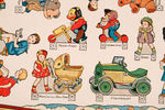 “J.C. PENNEY TOYLAND PARADE CUT-OUT” SET WITH FISHER-PRICE TOYS.