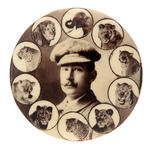 BOSTOCK FAMOUS EARLY 1900's ANIMAL TRAINER SURROUNDED BY HIS ANIMALS.