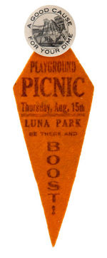 PLAYGROUND FUND RAISER WITH "LUNA PARK" FELT FROM 1912.