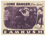 "THE LONE RANGER RIDES AGAIN" 1939 ORIGINAL RELEASE LOBBY CARD.