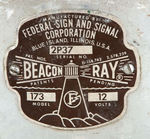 FIRE ENGINE “BEACON RAY” ROTATING DOME LIGHT.
