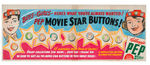 “MOVIE STAR PEP BUTTONS” HUGE PROTOTYPE SIGN ORIGINAL ART.