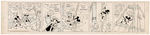 "MICKEY MOUSE - THE CAPTIVE CASTAWAYS" ORIGINAL MARCH 9, 1934 DAILY STRIP ART BY FLOYD GOTTFREDSON.