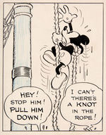 "MICKEY MOUSE - THE CAPTIVE CASTAWAYS" ORIGINAL MARCH 9, 1934 DAILY STRIP ART BY FLOYD GOTTFREDSON.