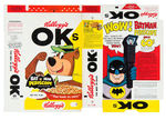"KELLOGG'S OKs" CEREAL BOX FLAT WITH "BATMAN PERISCOPE" PREMIUM OFFER.