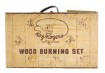 “ROY ROGERS AND TRIGGER WOOD BURNING SET.”