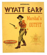 “OFFICIAL WYATT EARP MARSHAL’S OUTFIT” BY PLA-MASTER PLAYSUITS BOXED.