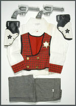 “OFFICIAL WYATT EARP MARSHAL’S OUTFIT” BY PLA-MASTER PLAYSUITS BOXED.