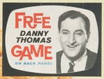 "POST TOASTIES CORN FLAKES" CEREAL BOX WITH DANNY THOMAS GAME BACK.