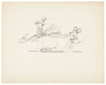 MICKEY WITH MAGICIAN FERDINAND HORVATH CONCEPT DRAWING TRIO FOR UNPRODUCED CARTOON..