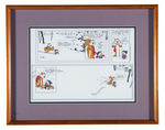 “CALVIN AND HOBBES” LAST COMIC STRIP IN PROMOTIONAL FRAMED PRINT TRIO.