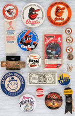 MARYLAND SPORTS 1930s-2000s INSTANT COLLECTION OF BUTTONS AND SMALL COLLECTIBLES.