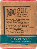 MOGUL EGYPTIAN CIGARETTES SEALED PACK WITH COLLEGE LEATHER.