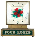 “FOUR ROSES FINE BLENDED WHISKEY” LIGHTED CLOCK DISPLAY.