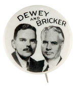 “DEWEY AND BRICKER” 1944 JUGATE BUTTON.