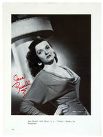 JANE RUSSELL SIGNED MAGAZINE PAGE.
