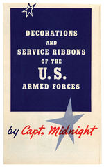 “CAPTAIN MIDNIGHT DECORATIONS AND SERVICE RIBBONS OF THE U.S. ARMED FORCES” BOOKLET.