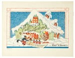 DISNEY STUDIO CHRISTMAS CARD FOR 1935 WITH ENVELOPE.