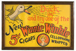“WINNIE WINKLE CIGARS” BOX AND FRAMED SIGN.