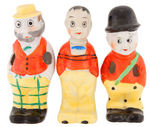 1930s COMIC CHARACTER TOOTHBRUSH HOLDER LOT.