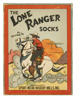 "THE LONE RANGER SOCKS" BOXED WITH ROLL OF TRANSFERS.