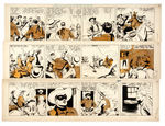 19 CONSECUTIVE 1941 ORIGINAL ART DAILY COMIC STRIPS PUBLISHED IN "THE LONE RANGER" COMIC BOOK #1.