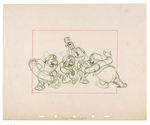 "SNOW WHITE AND THE SEVEN DWARFS" ORIGINAL LAYOUT DRAWING.