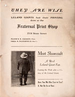 1909 LELAND GIANTS PROGRAM FEATURING RUBE FOSTER AND PETE HILL.