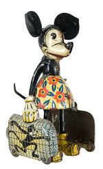 MINNIE MOUSE CARRYING FELIX IN CAGES EXTREMELY RARE WIND-UP TOY.