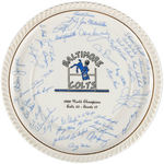 "BALTIMORE COLTS" PLATE WITH FACSIMILE TEAM SIGNATURES.
