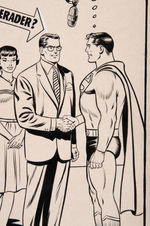 CURT SWAN "ACTION COMICS" #309 COMIC BOOK COVER ORIGINAL ART FEATURING SUPERMAN FAMILY & JFK.