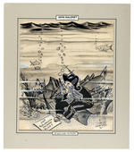 WORLD WAR II ANTI-AXIS/JAPANESE POLITICAL CARTOON ORIGINAL ART LOT.