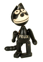 “FELIX” THE CAT SCHOENHUT WOOD-JOINTED, SMALL-SIZED DOLL.