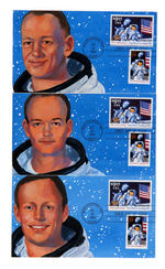 "25th ANNIVERSARY FIRST MOON LANDING" FIRST DAY COVER ORIGINAL ART TRIO.