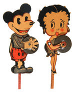 MICKEY MOUSE AND BETTY BOOP TOY CLACKERS.