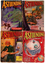 “ASTOUNDING STORIES” LOT OF 17 EARLY PULPS INCLUDING TWO EARLY LOVECRAFT COVERS.