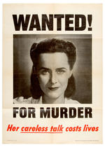 “WANTED FOR MURDER” WORLD WAR II POSTER.