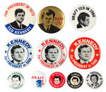EDWARD TED KENNEDY PRESIDENTIAL HOPEFUL BUTTONS FROM 1972 THROUGH 1980.