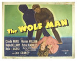 “THE WOLF MAN” TITLE LOBBY CARD AND PAIR OF STILLS.