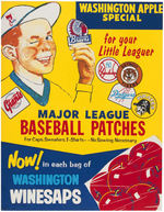 "MAJOR LEAGUE BASEBALL PATCHES" LOT WITH STORE SIGN PAIR.