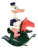 DONALD DUCK ON ROCKING HORSE RARE WIND-UP.