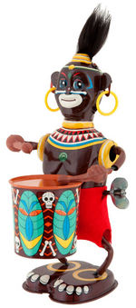 MARX WIND-UP DRUMMING NATIVE PLUS NATIVE PALM PUZZLE.