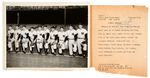 “THE NEW YORK YANKEES” 1949 WORLD SERIES PITCHING STAFF NEWS SERVICE PHOTO.