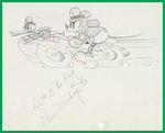 THE DOGNAPPERS PRODUCTION DRAWING FEATURING MICKEY MOUSE & DONALD DUCK.