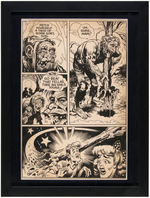JACK DAVIS EARLY PRE-E.C. COMICS FRAMED ORIGINAL HORROR COMIC BOOK PAGE ART.