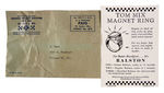 “TOM MIX MAGNET RING” SUPERIOR EXAMPLE PLUS INSTRUCTION SHEET AND MAILER.