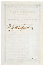 CONFEDERATE STATES 1861 ELECTION BALLOT SIGNED BY VOTER FOR JEFFERSON DAVIS PRESIDENT.